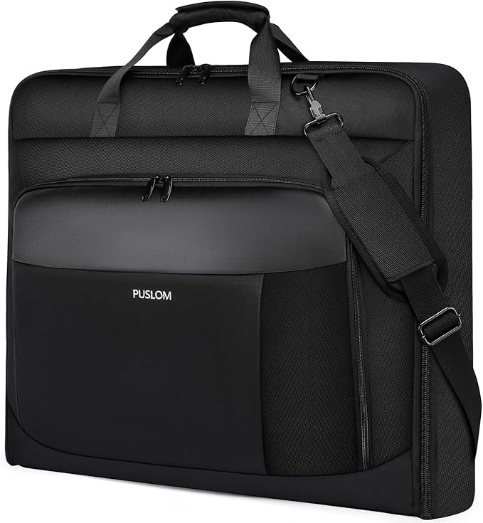 Garment Bag Travel Suit Bag for Men Large 40-Inch Carry on Garment Bag Up to 3 Suits for Business Trips,2 in 1 Hanging Suitcase Luggage Bags for Travel,Foldable Carry On Bag Fits 15.6Inch Laptop,Black