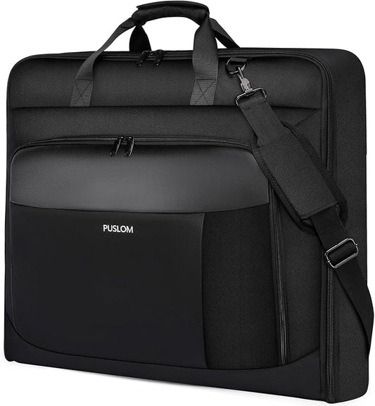 Garment Bag Travel Suit Bag for Men Large 40-Inch Carry on Garment Bag Up to 3 Suits for Business Trips,2 in 1 Hanging Suitcase Luggage Bags for Travel,Foldable Carry On Bag Fits 15.6Inch Laptop,Black