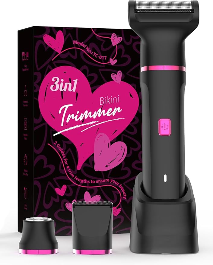 Bikini Trimmer for Women - Waterproof Wet & Dry Electric Foil Shaver for Private Area, Rechargeable Dock, Painless Smooth Shaving & Trimming of The Body, Face, Underarm, Legs, Tiktok Trend Items