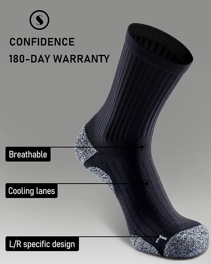 Elite Cushioned Compression Mid-crew Socks 4-Pack for Youth Women Men