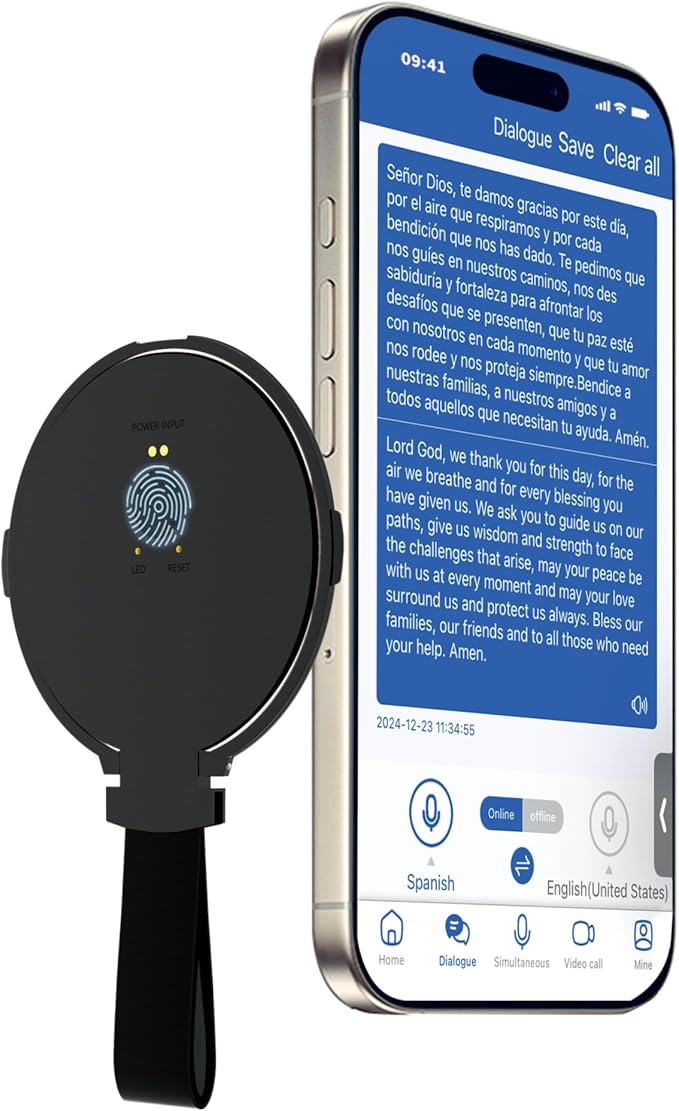 Language Translator Device for All Languages, Pocket AI Real Time Translation Device, Voice/Word/Photo/Call/Offline Translate for Travel, Business & Learning (Black)