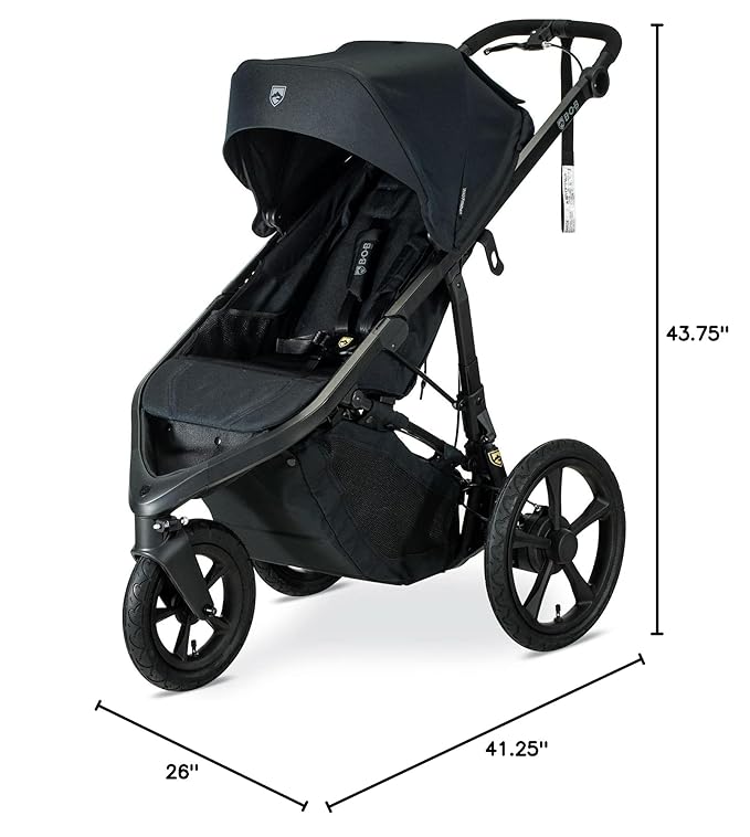 BOB Gear Wayfinder Jogging Stroller with Independent Dual Suspension, Air-Filled Tires, and 75-Pound Weight Capacity, Nightfall