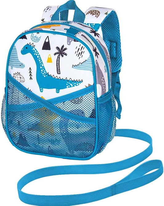 AGSDON Toddler Backpack with Leash, 9.5" Baby Dinosaur Safety Leashes Removable Tether Bookbag