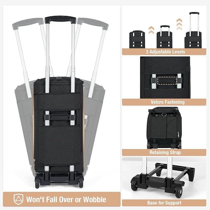 Garment Bags with Wheels, Garment Convertible Weekender Bags, Large Carry On Garment Bags for Travel, Duffle Bag Garment Bag (Black, Large)