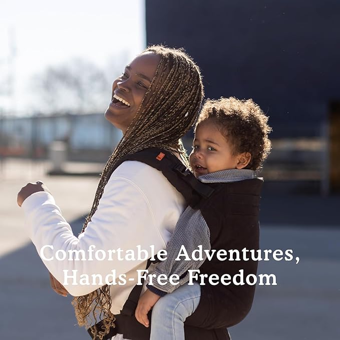 Beco Baby Carrier Toddler Carrier with Extra Wide Seat - 100% Cotton Carrying Backpack Style & Front-Carry,Lightweight & Breathable Child Carrier, Toddler Sling Carrier 20-60 lbs (Metro Black)