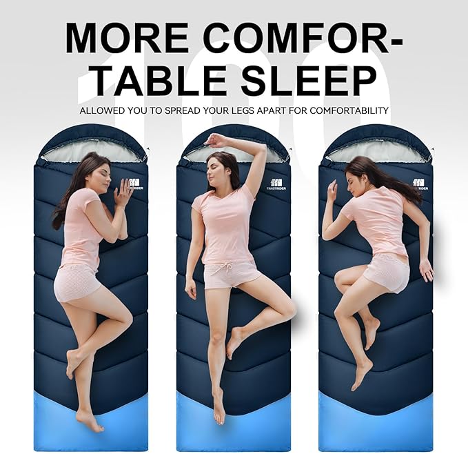 Sleeping Bags for Adults Cold Weather,Portable, Waterproof,Lightweight Sleeping Bag for Tall Girls Boys with Compression Sack for Warm Camping, Hiking, Outdoor & Indoor