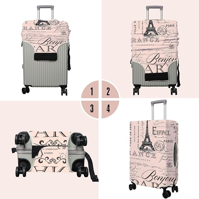 Travel Luggage Cover Suitcase Protector Fits 18-32 Inch Wheel Covers PatternedTravel Related Items Flower Luggage Protector Elastic S