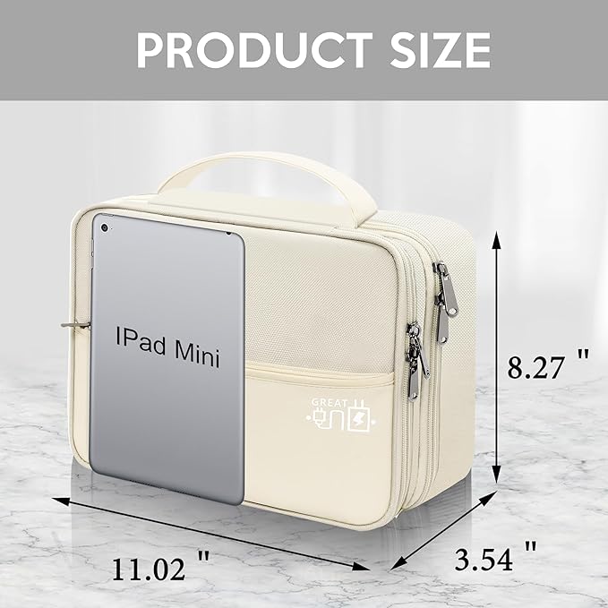 Electronic Organizer Travel Case, Travel Cord Organizer Case Portable Waterproof Cable Organizer Bag for Charger, Cord, USB, Power Bank, Earphone
