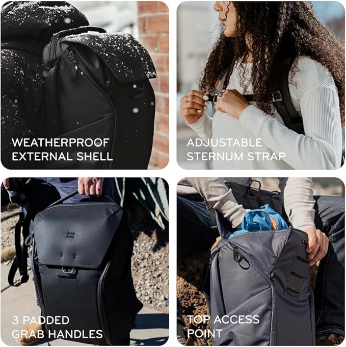 Peak Design Everyday Backpack 30L, Kelp, MagLatch Top, Dual Side Access, FlexFold Dividers, Fits 15" or 16" Laptop, For Camera Carry, Daily Commutes or Travel, Versatile Backpack for Men and Women