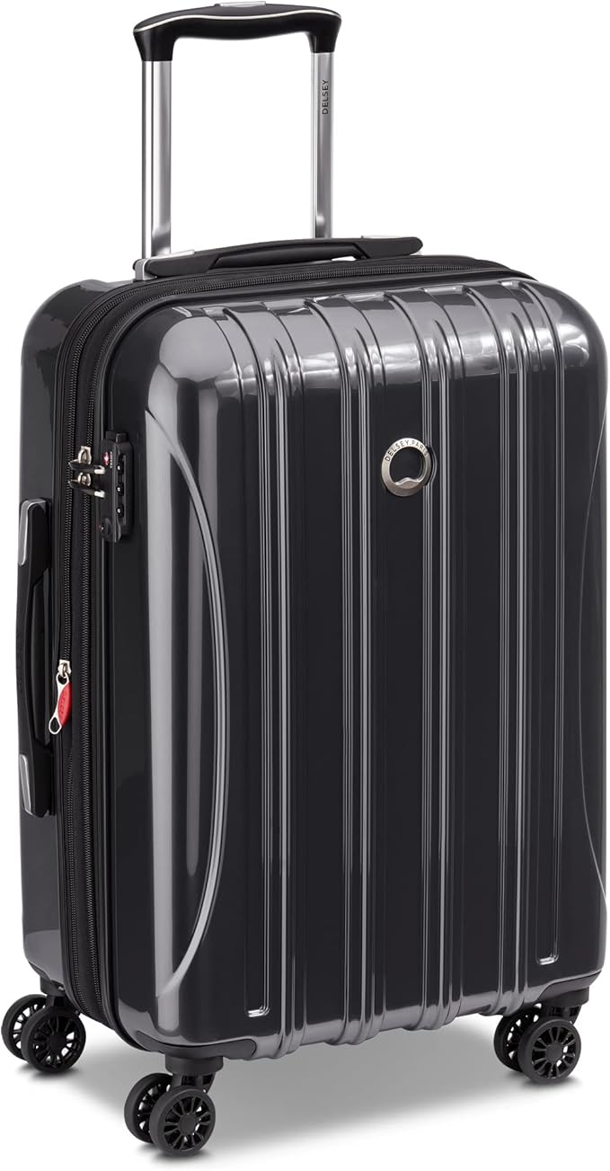 Delsey Luggage Aero 2 Piece Set (21" & 25") Spinner Suitcase (Titanium)