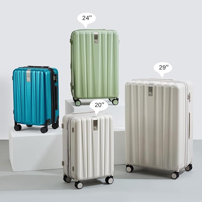 Hanke Expandable Hard Shell Luggage Sets 2 piece Carry on Luggage with Wheels Suitcases Lightweight Checked Tsa Luggage Rolling Large Suitcase Travel Luggage Bag Woman Men 20/29 Inch(Caribbean Blue)