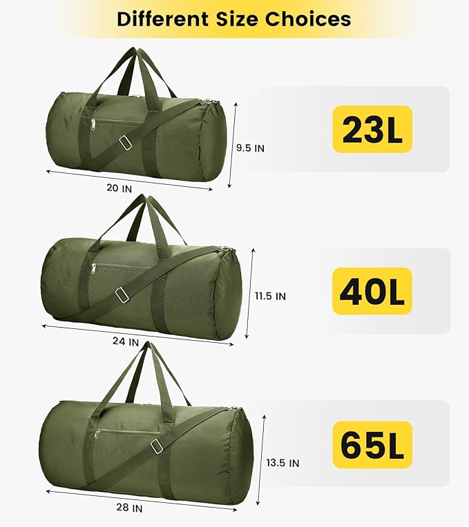 Vorspack Duffel Bag 20-24-28 Inches Foldable Gym Bag for Men Women Duffle Bag Lightweight with Inner Pocket for Travel Sports