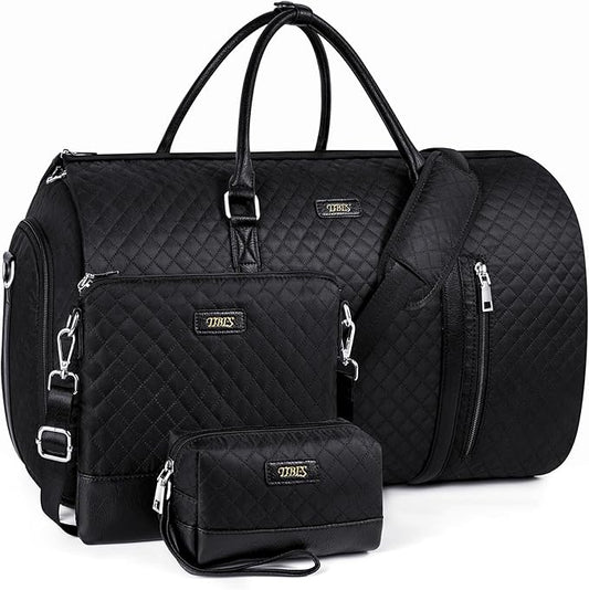 Convertible Garment Duffel Bag for Travel - Carry On Garment Bags With Toiletry Bag Large Weekender Bag for Men Women 2 in 1 Hanging Suitcase Suit Travel Duffel Overnight Bags 4pcs Set