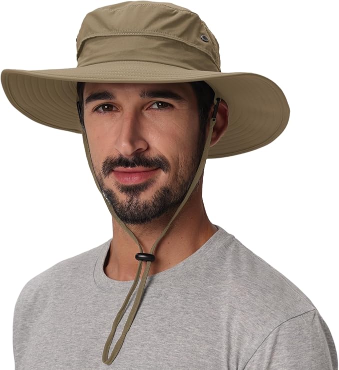 Home Prefer UPF50+ Mens Sun Hat Wide Brim Fishing Hat Sun Protection Beach Gardening Bucket Hat for Men Women