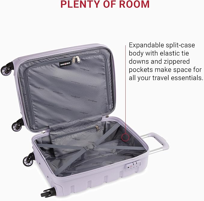 SwissGear 7366 Hardside Expandable Luggage with Spinner Wheels, Evening Haze, Carry-On 19-Inch