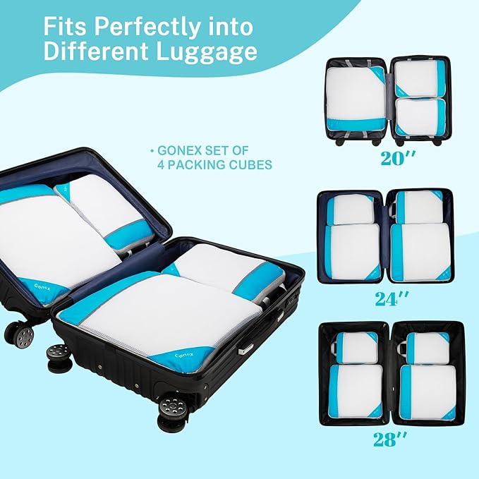Compression Packing Cubes, Gonex Extensible Storage Mesh Bags Organizers