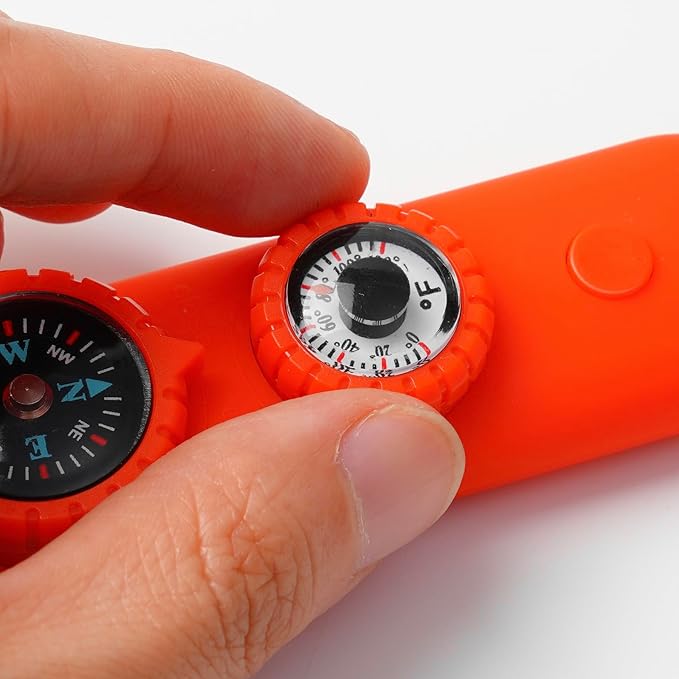 Emergency Survival Safety Whistle，Whistle for Kids with Lanyard,Compass,Thermometer,Ideal for Kayaking, Boating, Hiking, Camping, Climbing