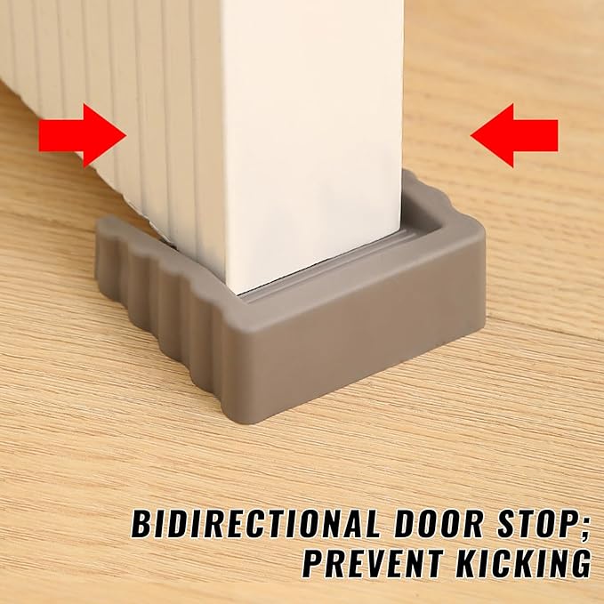 3 Pack Coffee Color Door Stoppers Doorstop, Rubber Door Stoppers Wedges, Doors Stops for Door Bottom