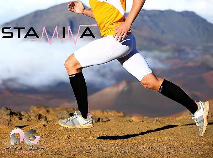 Physix Gear Compression Socks 20-30 mmHg - Men & Women - Running, Nurses, Shin Splints, Flight, Travel