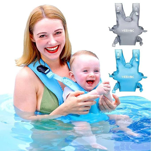 Baby Carrier, Dual-Use Adjustable Baby Sling Support Infant Chest Holder with Drawstring Backpack for Newborn to Toddler 13-33 lbs Swimming Pool Beach Land (Blue)