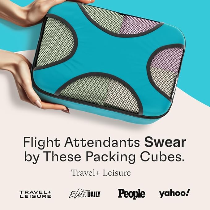 Shacke 6 Set Packing Cubes for Travel - Compression Packing Bags/Travel Organizer - Luggage Organizer Bags for Traveling - Travel Essentials for Women - Cruise Must Haves Packing List