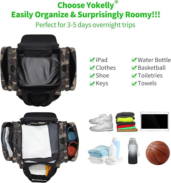 20 inch Sports Duffel Bag - for Travel Gym - Camo