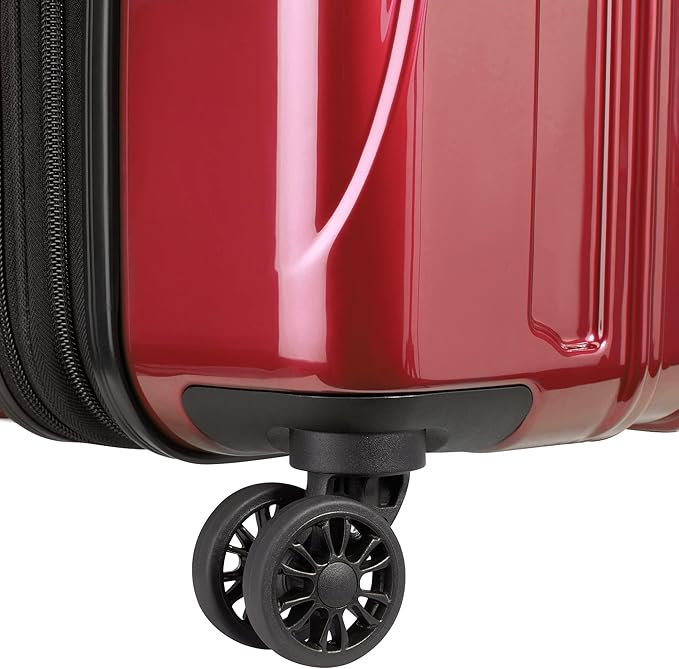 DELSEY PARIS Helium Aero Hardside Expandable Luggage with Spinner Wheels, Brick Red, Checked-Large 28 Inch