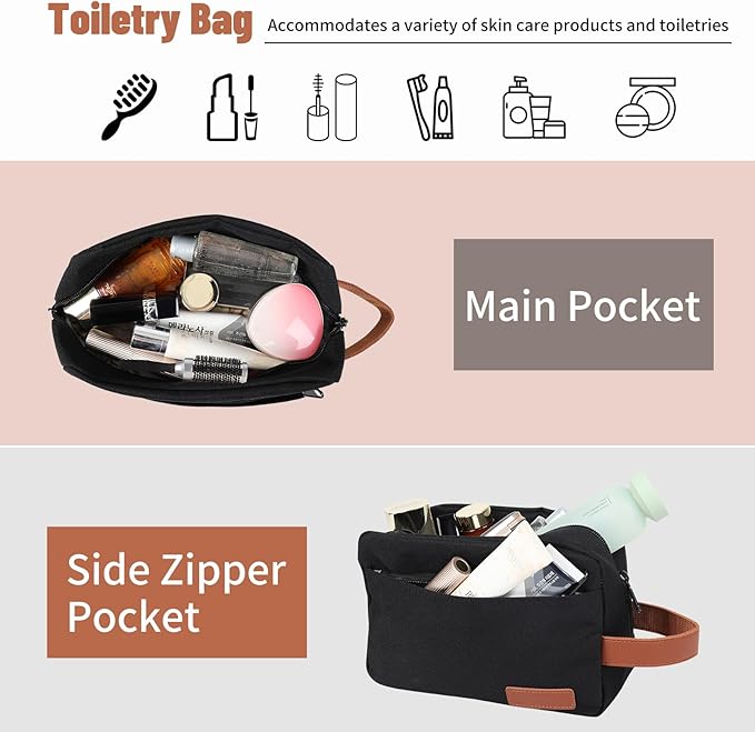 5-Piece Lightweight Luggage with Backpack Sets, ABS+PC Hard Shell Suitcase with TSA Lock & YKK Zipper (Black Brown, 20in/24in/28in/BP/TB)