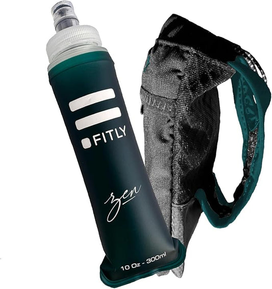 FITLY Soft Flask - Shrink As You Drink Soft Water Bottle for Hydration Pack - Folding Water Bottle Ideal for Running, Hiking, Cycling, Climbing & Rigorous Activity