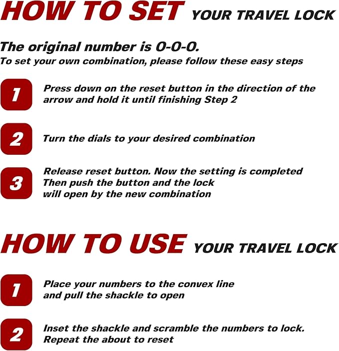 BV TSA Accepted Luggage Travel Lock, Set-Your-Own Combination Lock for School Gym Locker, Luggage Suitcase Baggage Locks, Filing Cabinets, Toolbox, Case (Champagne Gold, 2 Pack)