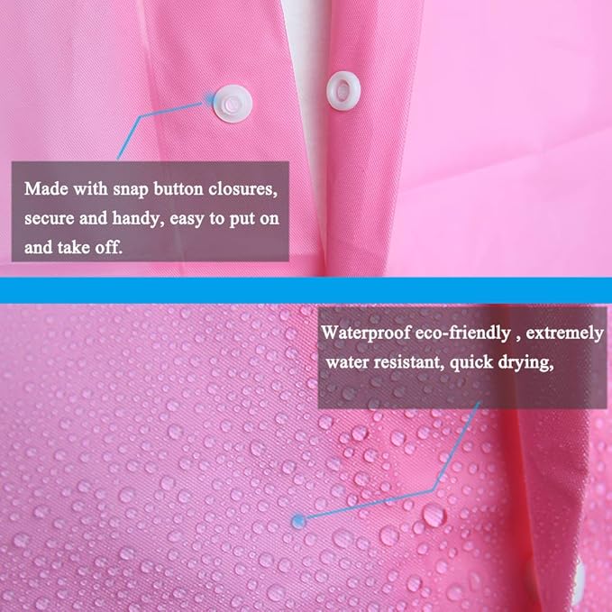 Rain Coats (2 Pack) - Reusable EVA Rain Ponchos for Adults Rain Jackets Raincoats for Men Women