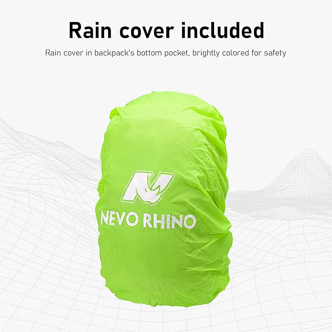 N NEVO RHINO Hiking Backpack 20L Water Resistant Outdoor Day Pack,Lightweight Travel Small Backpack for Men Women