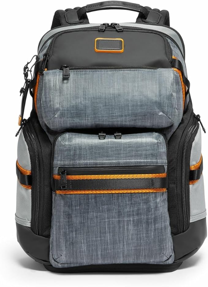 TUMI - Alpha Bravo Nomadic Backpack - Men's Durable Carry On Bag - 18.8" X 15.0" X 9.0" - Fits up to 15" Laptop - Steel