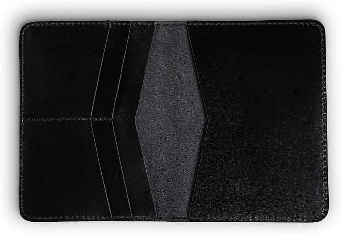 PEGAI Standard Full Grain Crazy Horse Leather Passport Holder | Custom Travel Passport Cover & Organizer | Handcrafted Leather Passport Wallet for Men and Women | Pike (Dexios Black)