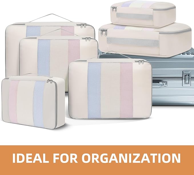 BAGAIL 6 Set/8 Set/10 Set Packing Cubes Various Sizes Packing Organizer for Travel Accessories Luggage Carry On Suitcase