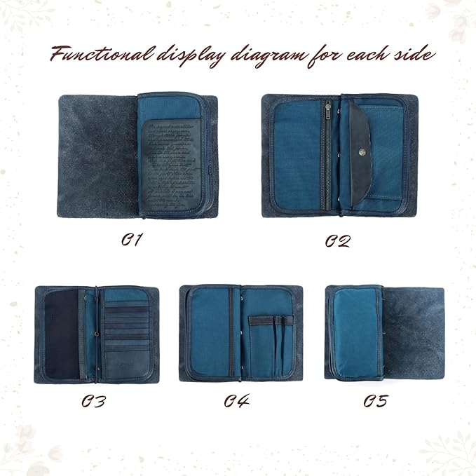 Genuine Leather Nomad Organizer Travel Wallet | Women's Wallet Clutch Passport Holder