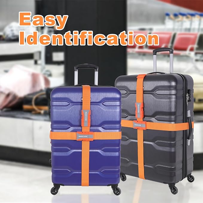 Buckle Straps with Clips, Adjustable Nylon Strap with Buckle, Packing Straps, Orange (79”, 4pcs)