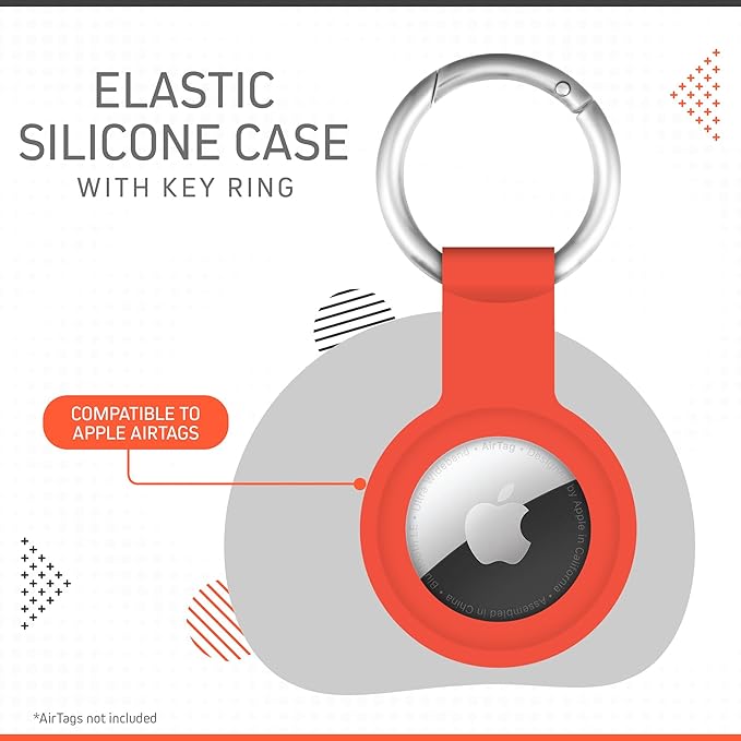 CHARGEWORX Air Tag Holder 4-Pack – Silicone Protective Keychain Holders for Apple Air Tags