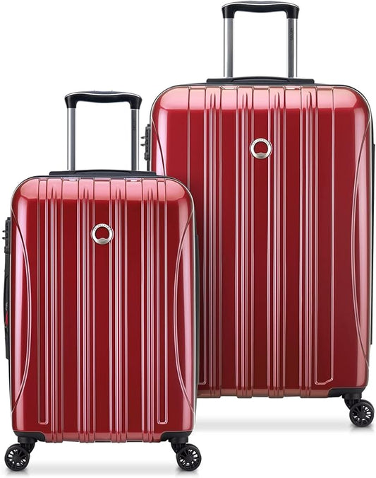 DELSEY PARIS Helium Aero Hardside Expandable Luggage with Spinner Wheels, Brick Red, 2-Piece Set (21/24)