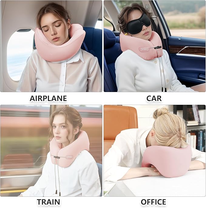 Travel Pillow,Travel Neck Pillows for Airplanes, Memory Foam Travel Pillows with 360° Head and Neck Support,Ergonomic Design Travel Essential Suitable for Plane,Car, Home,Train and Bus Trip