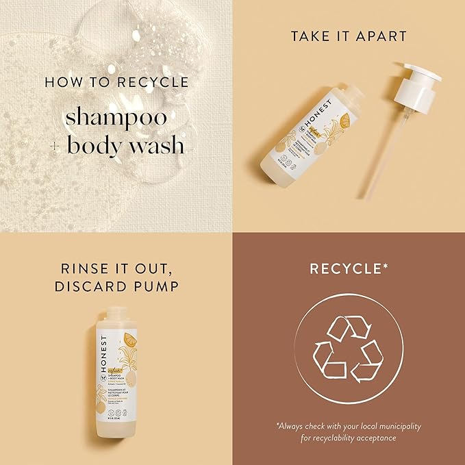 The Honest Company 2-in-1 Cleansing Shampoo + Body Wash | Gentle for Baby | Naturally Derived, Tear-free, Hypoallergenic | Citrus Vanilla Refresh, 18 fl oz