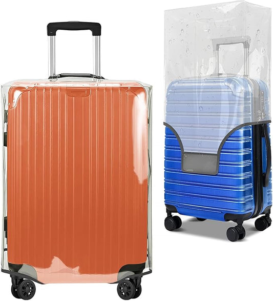 Clear Luggage Cover for 24 inch Suitcase Tsa Approved Thicken PVC Plastic Suitcase Protector Cover for Baggage Travel Waterproof.