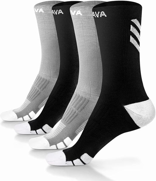 DOVAVA Dri-tech Compression Crew Socks (4/6 Pairs), Comfort Boost Circulation