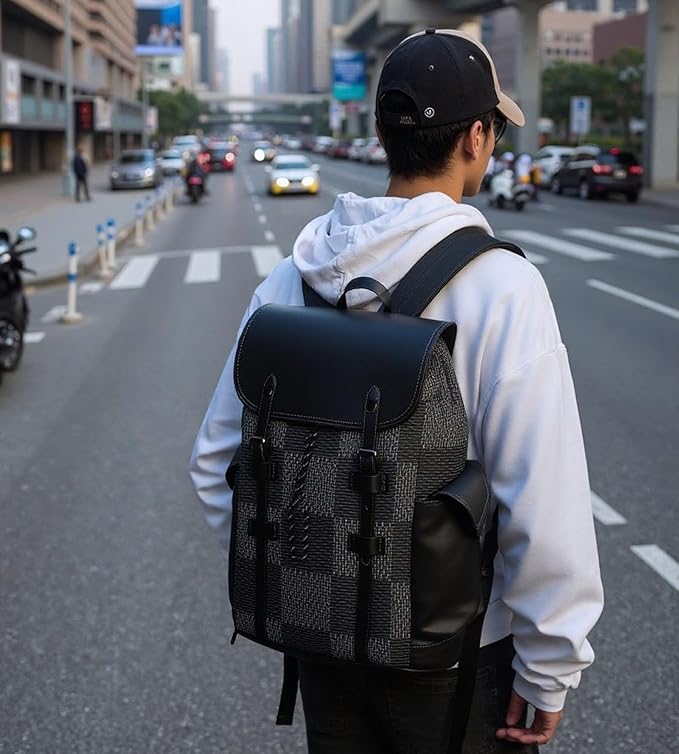 KingTo Laptop Backpack for Men Luxury Anti-Theft Travel Backpack Casual Business Waterproofing Computer Bag (A-Gray)