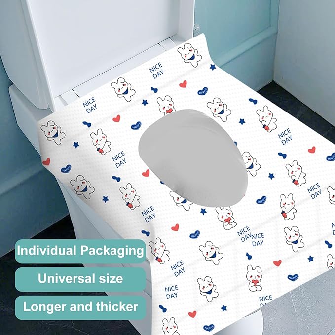 100 Pack Toilet Seat Covers Disposable, Portable Toilet Seat Cover for Travel Waterproof Potty Covers for Toddler(Individually Wrapped）
