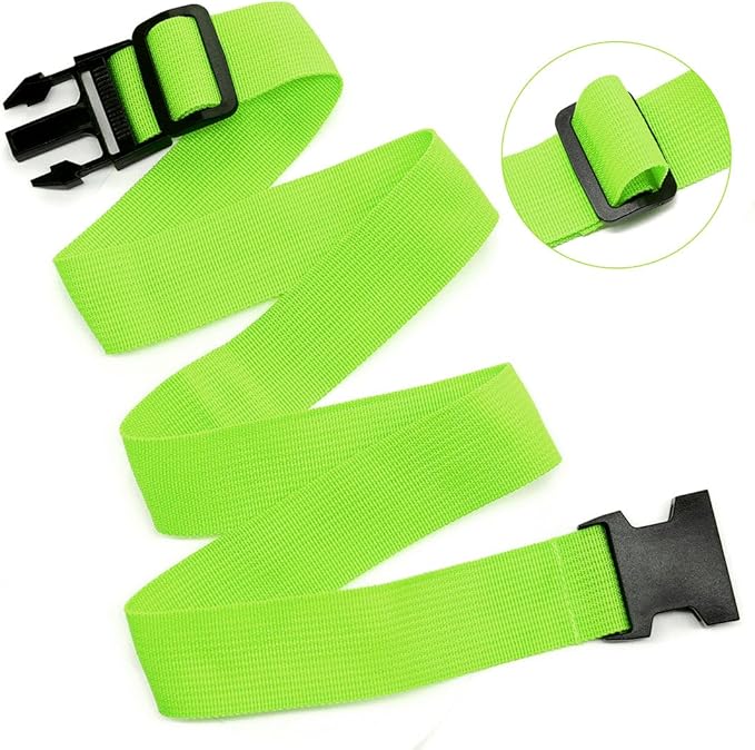 4Pack Luggage Straps Add Bag Luggage Straps to Connect Two Suitcases, Adjustable Luggage Belt Connector for Carry On, Travel Attachment Accessories to Hold Suitcases Together, Green