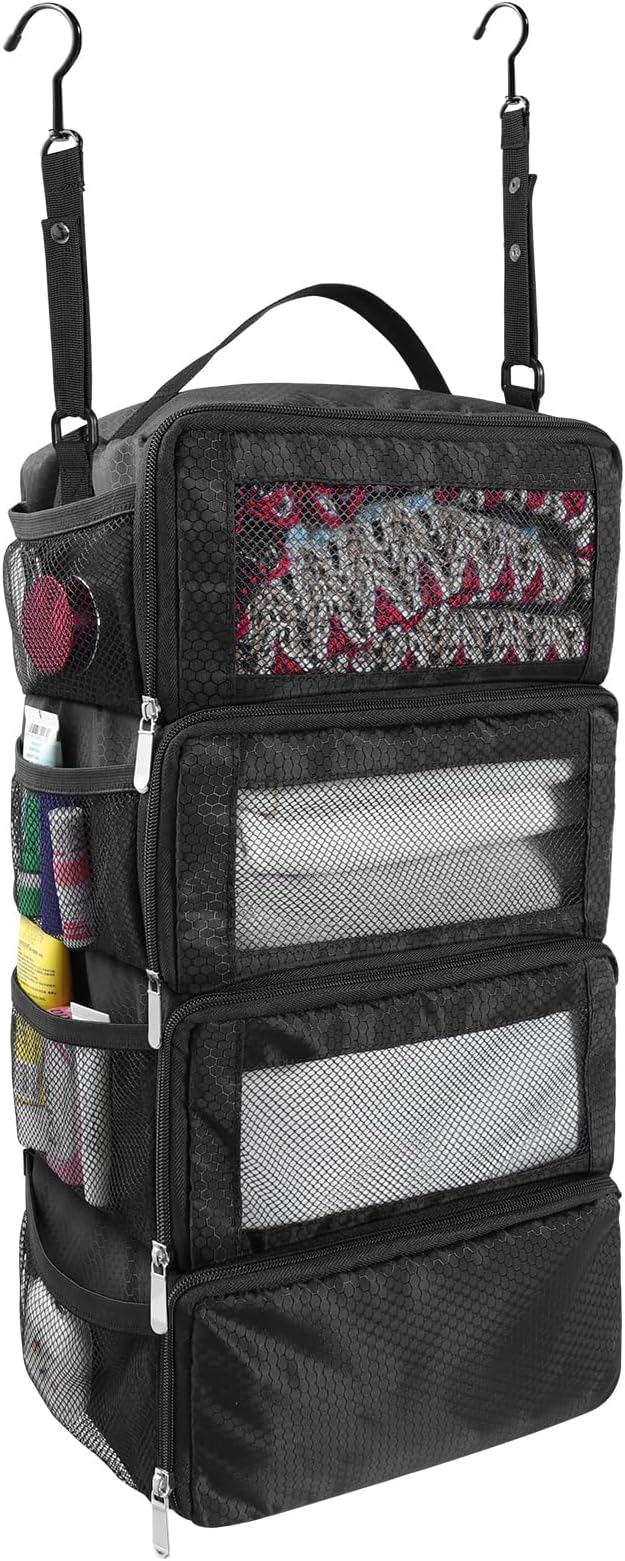 Suitcase Organizer, Travel Luggage Organizer Portable Hanging Travel Shelves Collapsible Hanging Packing Cubes for Carry on Suitcase