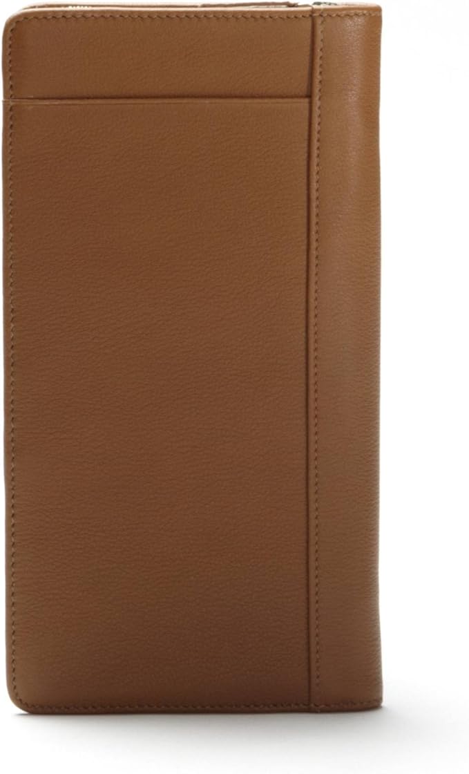 Leatherology Cognac Travel Zip Organizer Wallet, Passport Holder, RFID Available, Full Grain Leather
