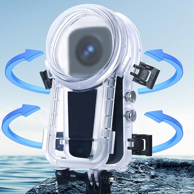 Invisible Dive Case Compatible for Insta360 X4 Dive Housing Case 50m 164ft Waterproof Case Cover Underwater Protective Shell with Bracket Accessories for Insta360 X4 Action Camera