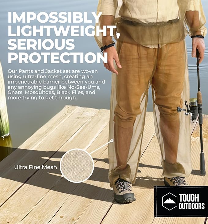 Tough Outfitters Mosquito Suit Jacket - Mosquito Repellent Clothing for Men & Women - Insect, Bug Proof Net Mesh Jacket for Gardening & Outdoor - Protection from Flies, Tick, Gnats